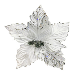 FLOR NAVIDEÑA PLATEADA 30CM (BJX100)