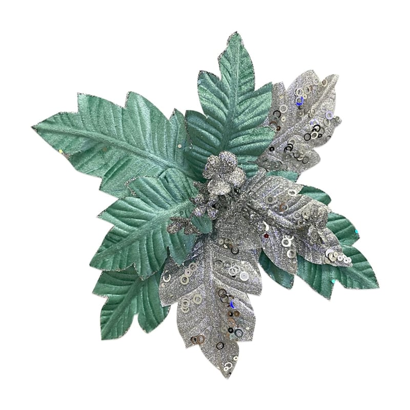 FLOR NAVIDEÑA VERDE MENTA 28CM