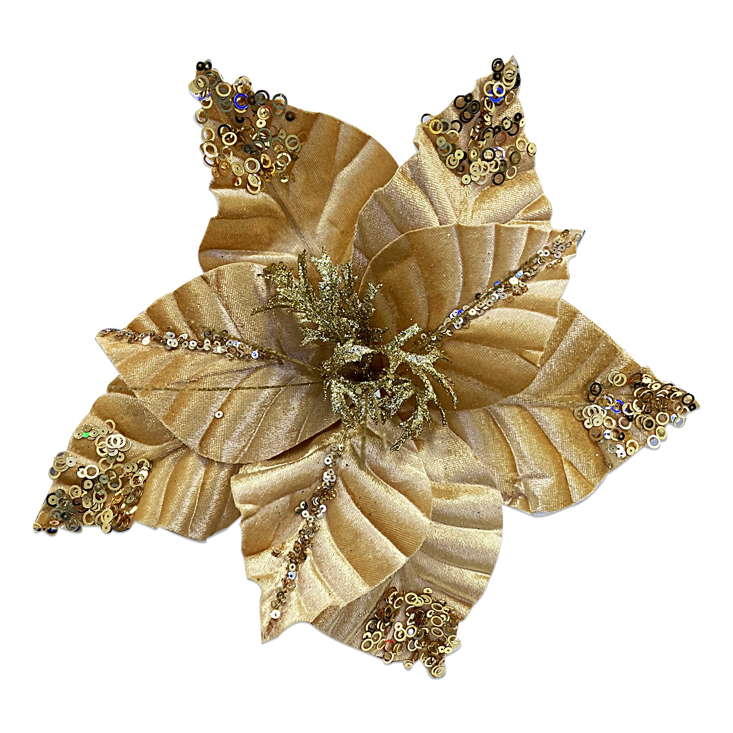 FLOR NAVIDEÑA DORADA 32CM (BJX80)