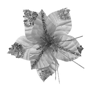 FLOR NAVIDEÑA PLATEADA 32CM (BJX80)