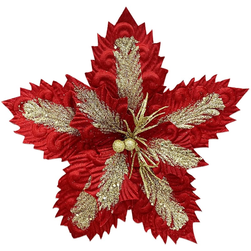 FLOR NAVIDEÑA ROJA DORADA((BDJ X120))