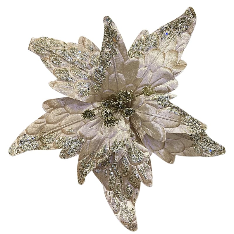 FLOR NAVIDEÑA CHAMPAÑA 32CM (BDJX120)