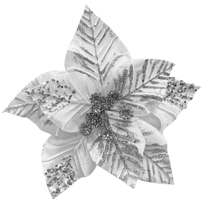 FLOR NAVIDEÑA PLATEADA((BDJX120))