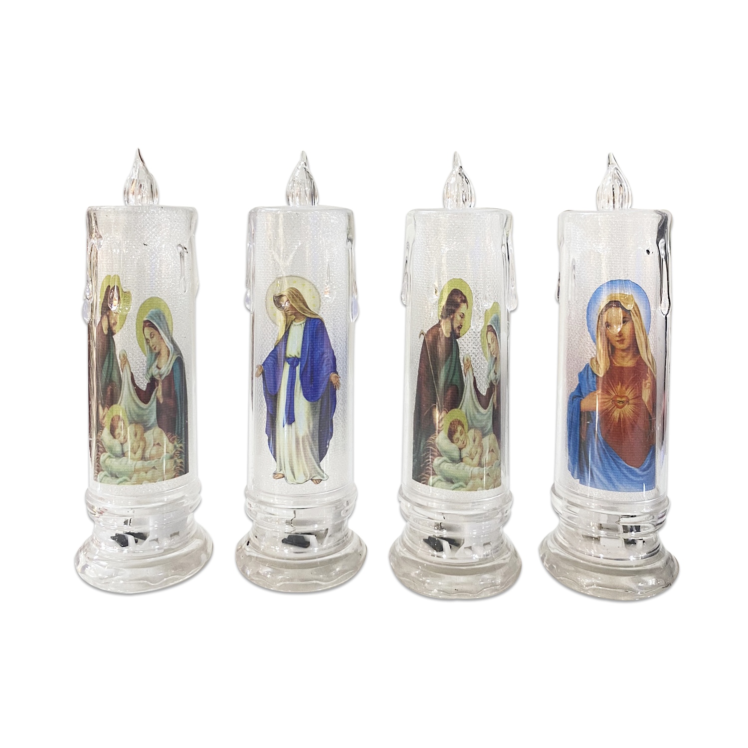 VELA NAVIDEÑA ESTAMPADA LUZ CALIDA (CJX12)