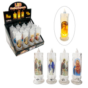 VELA NAVIDEÑA ESTAMPADA LUZ CALIDA (CJX12)