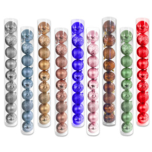 BOLA NAVIDEÑA SURTIDA 8CM X9