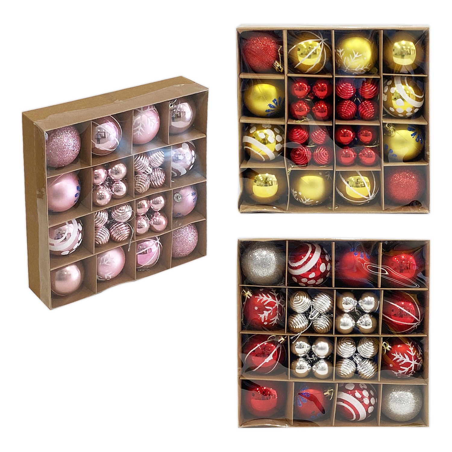 BOLA NAVIDEÑA SURTIDA 6/3CM X44