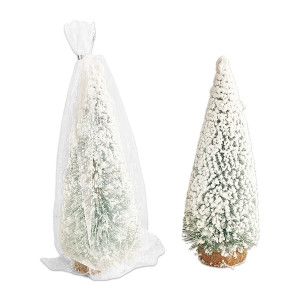 ADORNO ARBOL NAVIDEÑO NEVADO 26CM