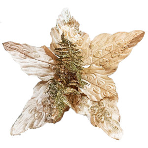 FLOR NAVIDEÑA CHAMPAÑA 45CM (BJX60)