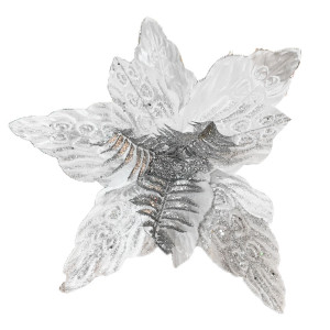 FLOR NAVIDEÑA PLATEADA 45CM (BJX60)