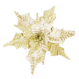 FLOR NAVIDEÑA CHAMPAÑA 40CM (BJX60)