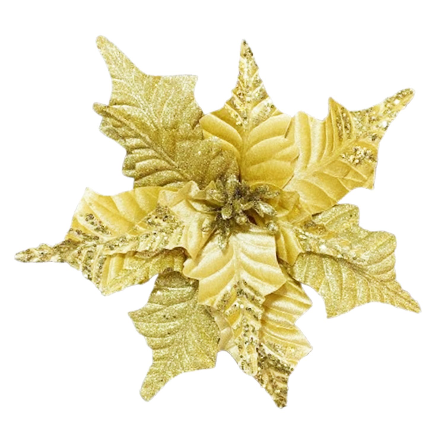 FLOR NAVIDEÑA DORADA 40CM (BJX60)