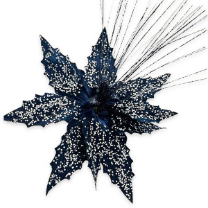 FLOR NAVIDEÑA AZUL TURQUI 42CM (BJX60)