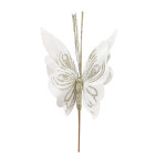 FLOR MARIPOSA NAVIDEÑA BLANCA 22CM (BJX80)