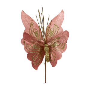 FLOR MARIPOSA NAVIDEÑA PALO ROSA (BJX80)