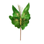 FLOR MARIPOSA NAVIDEÑA VERDE 22CM (BJX80)