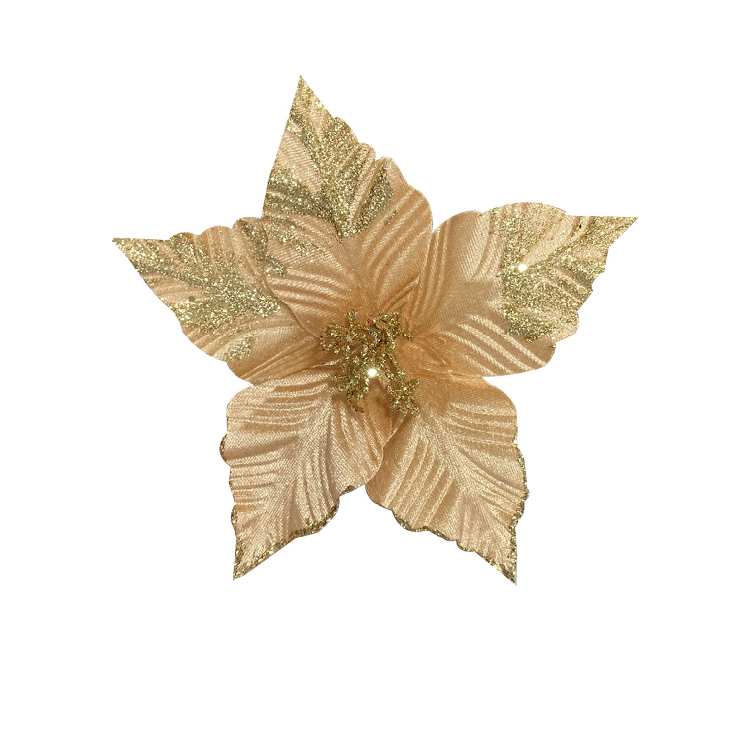 FLOR NAVIDEÑA DORADA 22CM (BJX120)