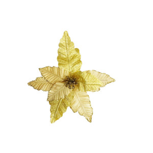 FLOR NAVIDEÑA DORADA 26CM (BJX100)