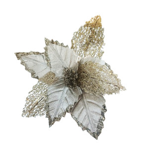 FLOR NAVIDEÑA CHAMPAÑA 33CM (BJX80)