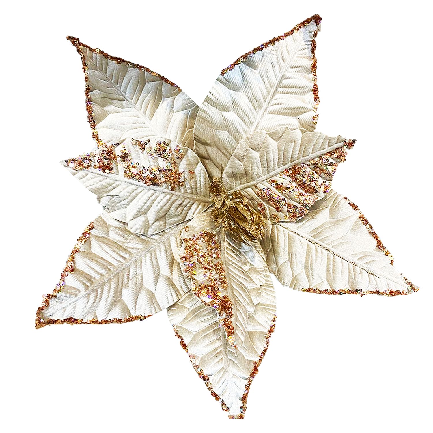 FLOR NAVIDEÑA CHAMPAÑA 46CM (BJX60)