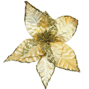 FLOR NAVIDEÑA DORADA 46CM (BJX60)