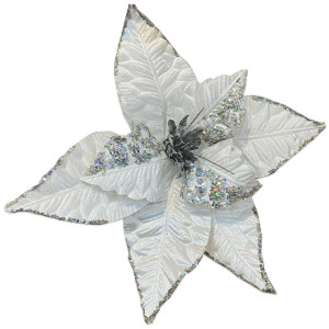 FLOR NAVIDEÑA PLATEADA 46CM (BJX60)