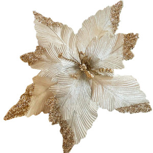 FLOR NAVIDEÑA CHAMPAÑA 50CM (BJX60)