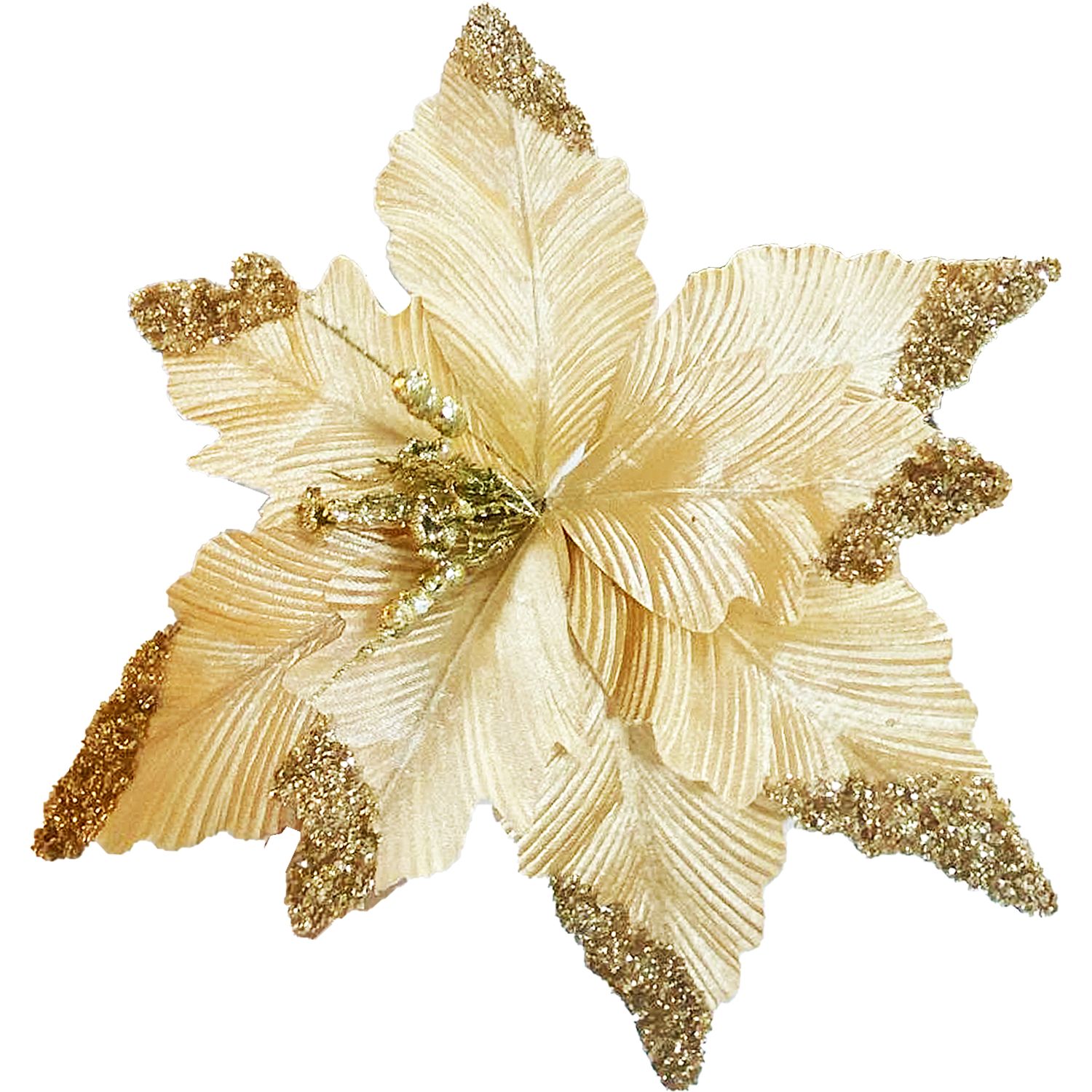FLOR NAVIDEÑA DORADA 50CM (BJX60)