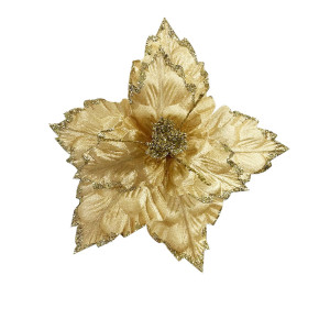 FLOR NAVIDEÑA DORADA 24CM (BJX100)