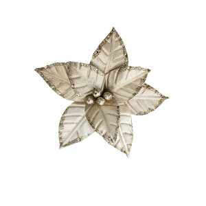 FLOR NAVIDEÑA CHAMPAÑA 26CM (BJX100)