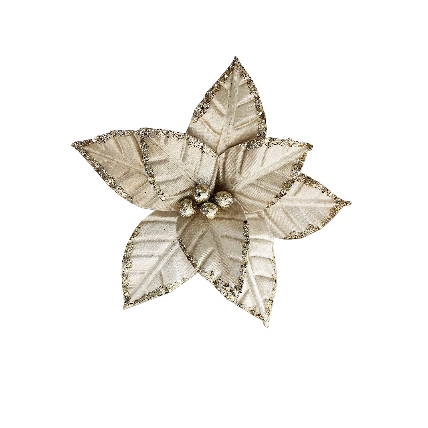 FLOR NAVIDEÑA CHAMPAÑA 26CM (BJX100)