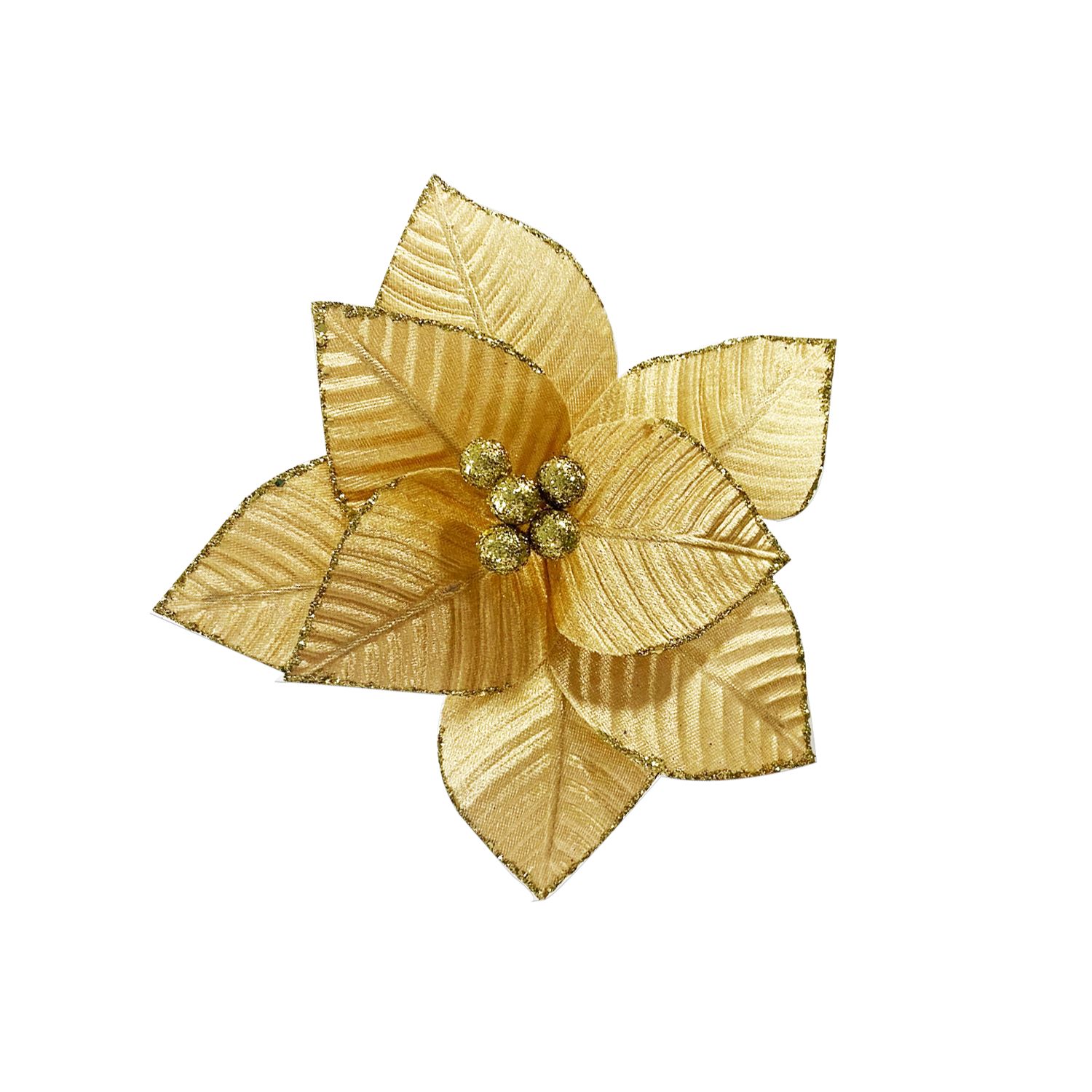 FLOR NAVIDEÑA DORADA 26CM (BJX100)