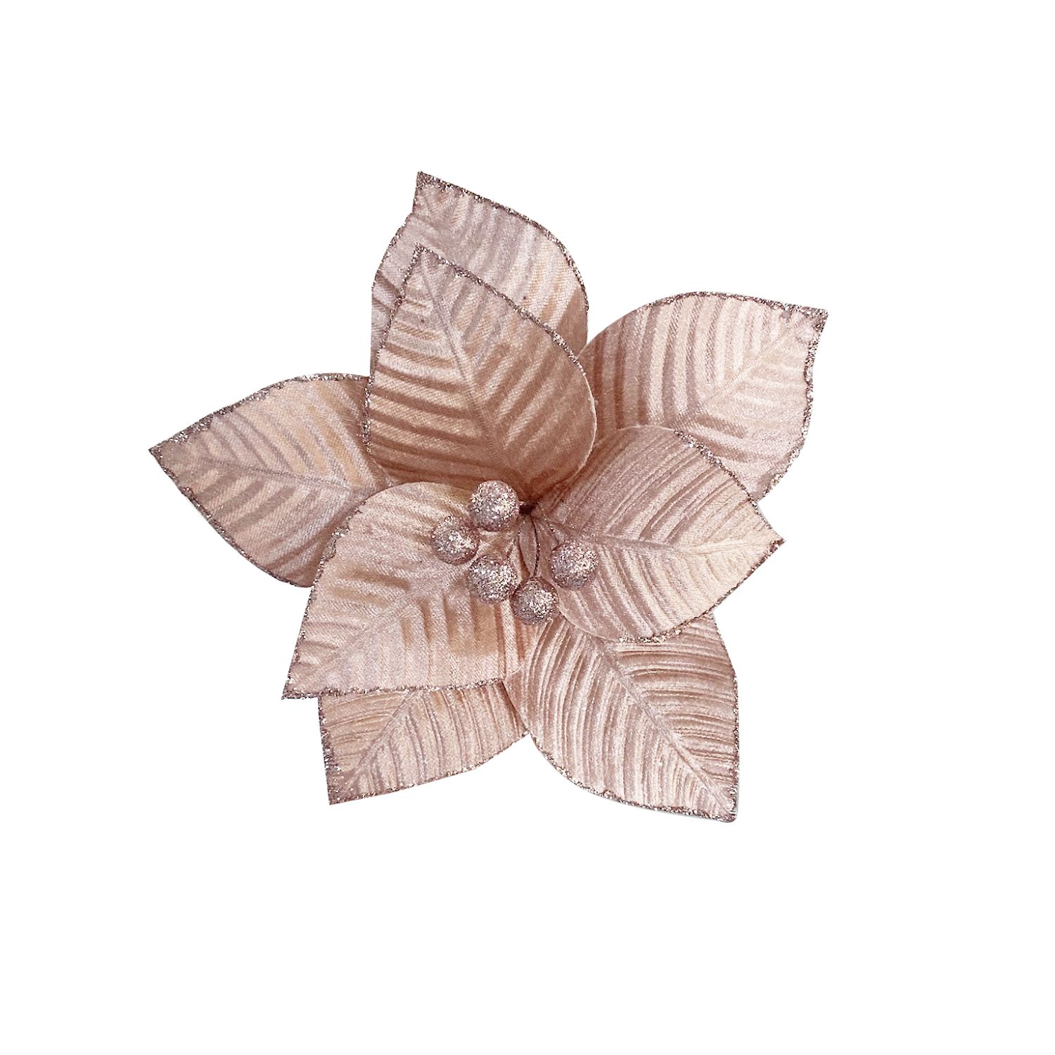 FLOR NAVIDEÑA PALO ROSA 26CM (BJX100)