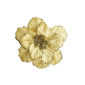 FLOR NAVIDEÑA DORADA 22CM (BJX80)
