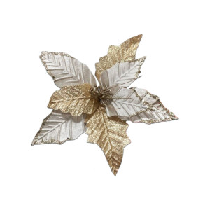 FLOR NAVIDEÑA CHAMPAÑA 30CM (BJX80)