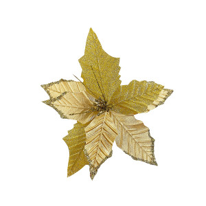 FLOR NAVIDEÑA DORADA 30CM (BJX80)