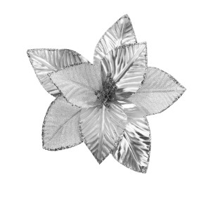 FLOR NAVIDEÑA PLATEADA 30CM (BJX80)