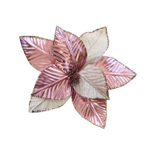 FLOR NAVIDEÑA PALO ROSA 30CM (BJX80)