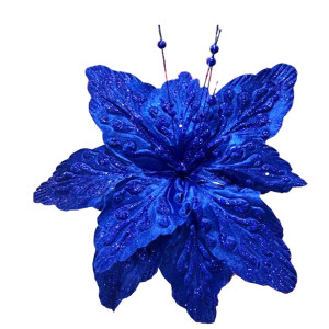 FLOR NAVIDEÑA AZUL 45CM (BJX60)