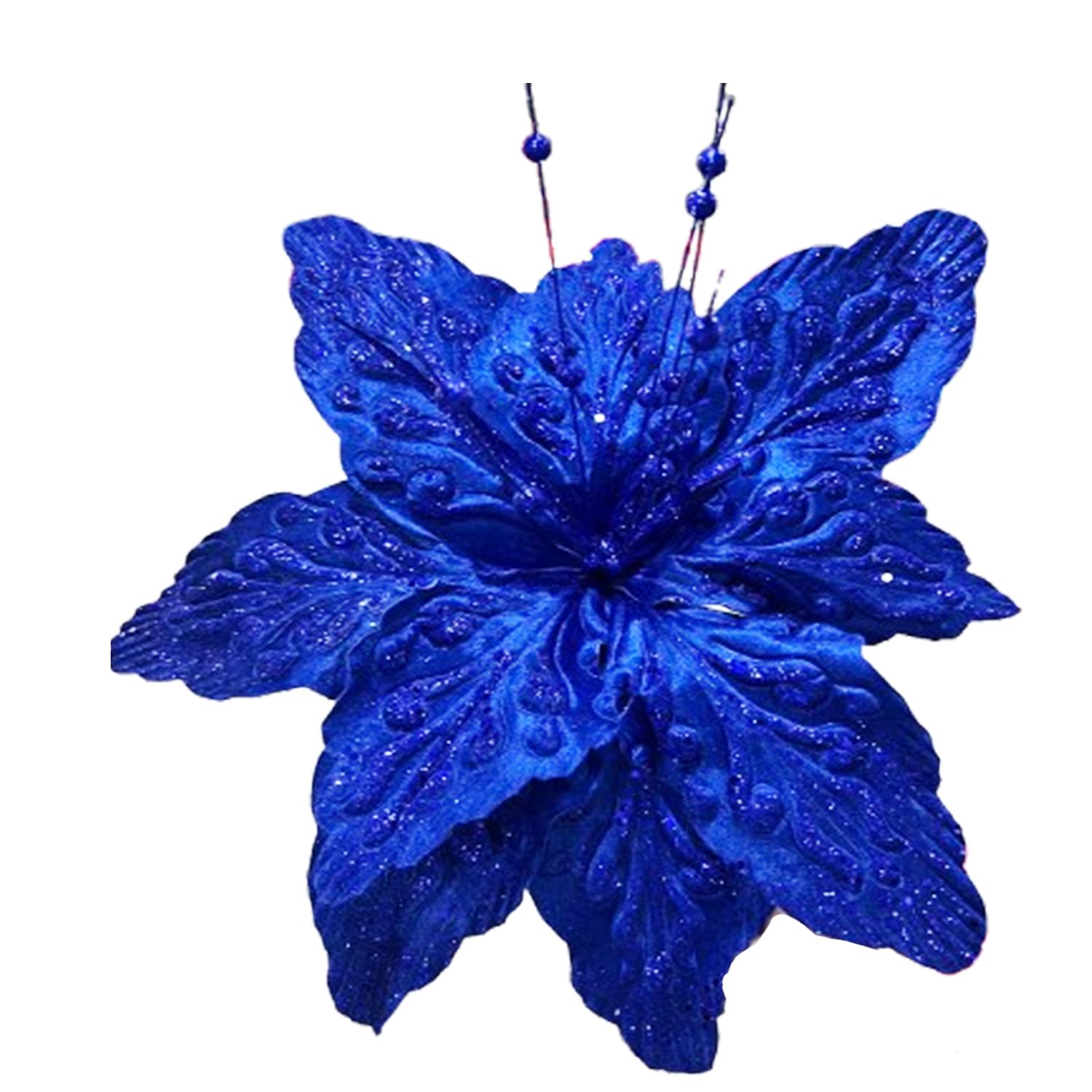 FLOR NAVIDEÑA AZUL 45CM (BJX60)