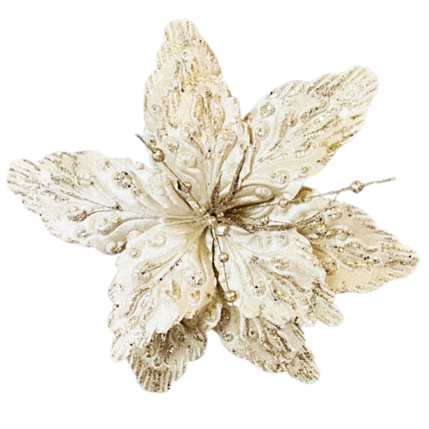 FLOR NAVIDEÑA CHAMPAÑA 45CM (BJX60)