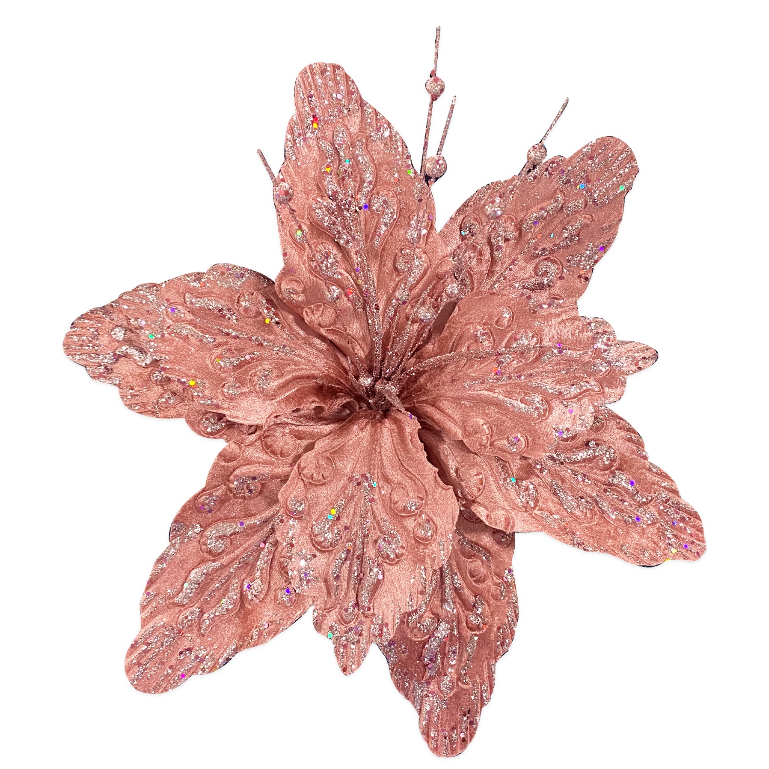 FLOR NAVIDEÑA PALO ROSA 45CM (BJX60)