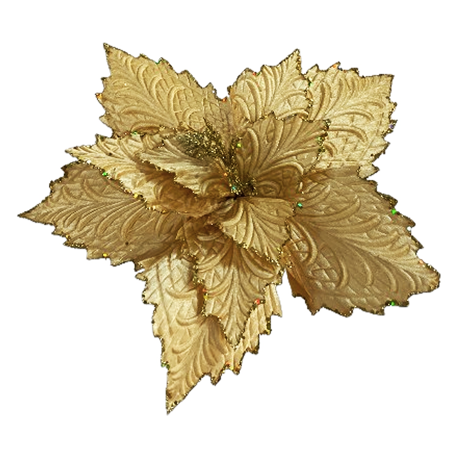 FLOR NAVIDEÑA DORADA 38CM (BJX60)