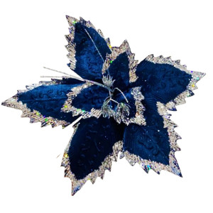 FLOR NAVIDEÑA AZUL TURQUI 46CM (BJX60)