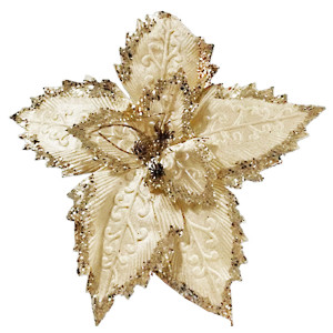 FLOR NAVIDEÑA DORADA 46CM (BJX60)