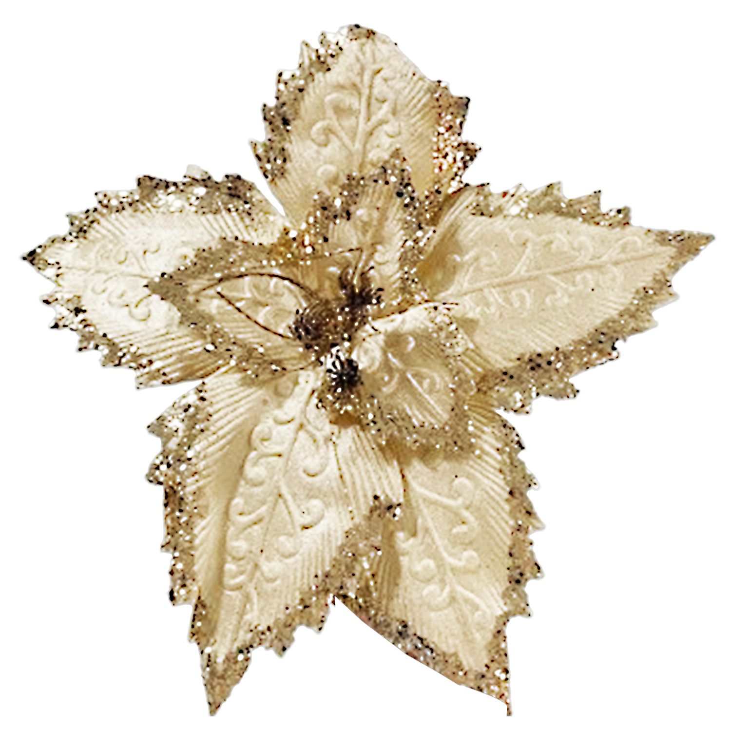 FLOR NAVIDEÑA DORADA 46CM (BJX60)