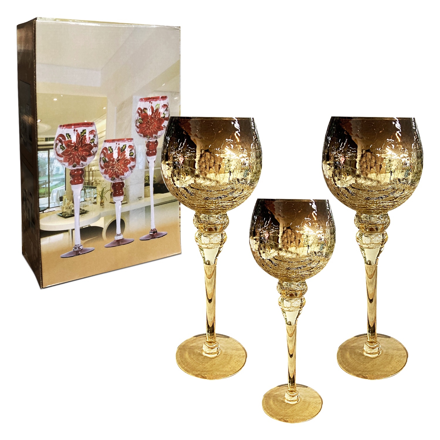 JUEGO DE COPAS NAVIDEÑAS X3