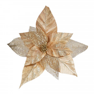 FLOR NAVIDEÑA DORADA 46CM (BJX48)