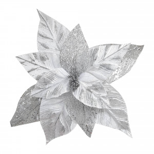 FLOR NAVIDEÑA PLATEADA 46CM (BJX48)