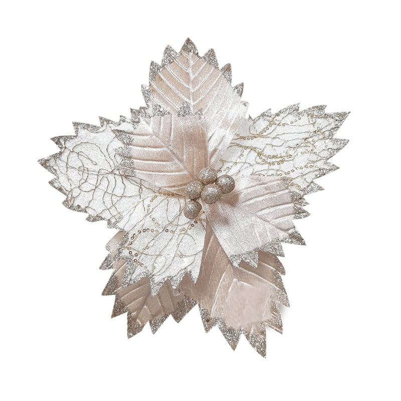 FLOR NAVIDEÑA CHAMPAÑA (30CM);